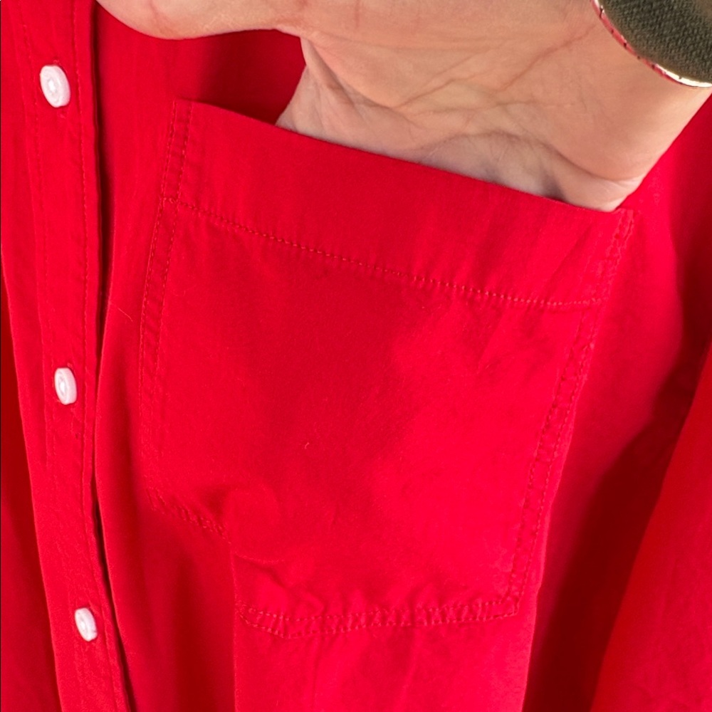 J. Crew Red Button-Up Shirt - Picture 4 of 13